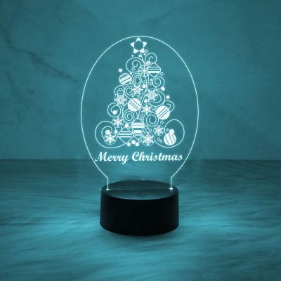 Merry Christmas Tree Night Light Christmas Decorations with Led Light with Automatic Color Changing Light & On/Off Touch Button