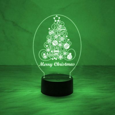 Merry Christmas Tree Night Light Christmas Decorations with Led Light with Automatic Color Changing Light & On/Off Touch Button