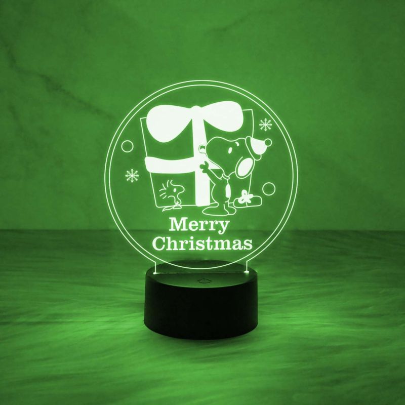 3D Illusion Merry Christmas Acrylic Night Lamp Decorations with USB Powered & Automatic Color Changing