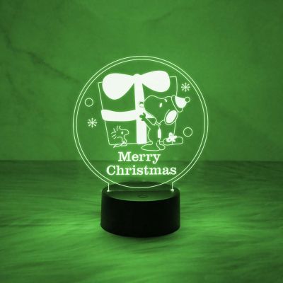 3D Illusion Merry Christmas Acrylic Night Lamp Decorations with USB Powered & Automatic Color Changing