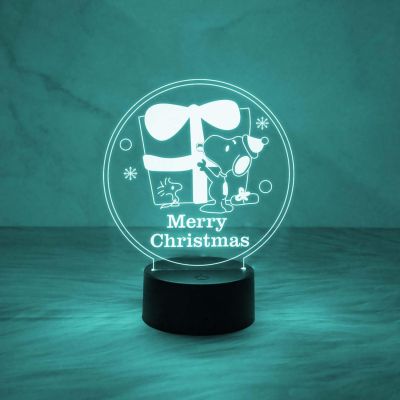 3D Illusion Merry Christmas Acrylic Night Lamp Decorations with USB Powered & Automatic Color Changing