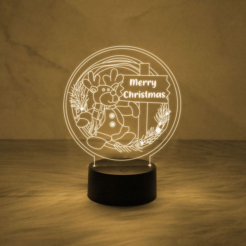 3D Illusion Merry Christmas Night Lamp | Christmas Decorations Lights | Party Home Decor Light