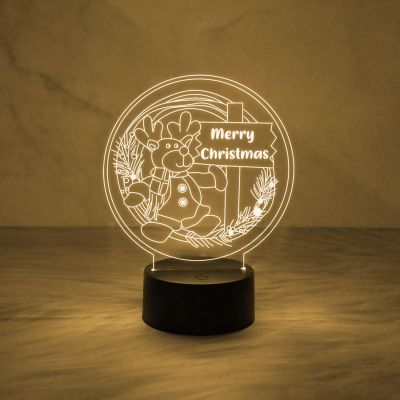 3D Illusion Merry Christmas Night Lamp | Christmas Decorations Lights | Party Home Decor Light