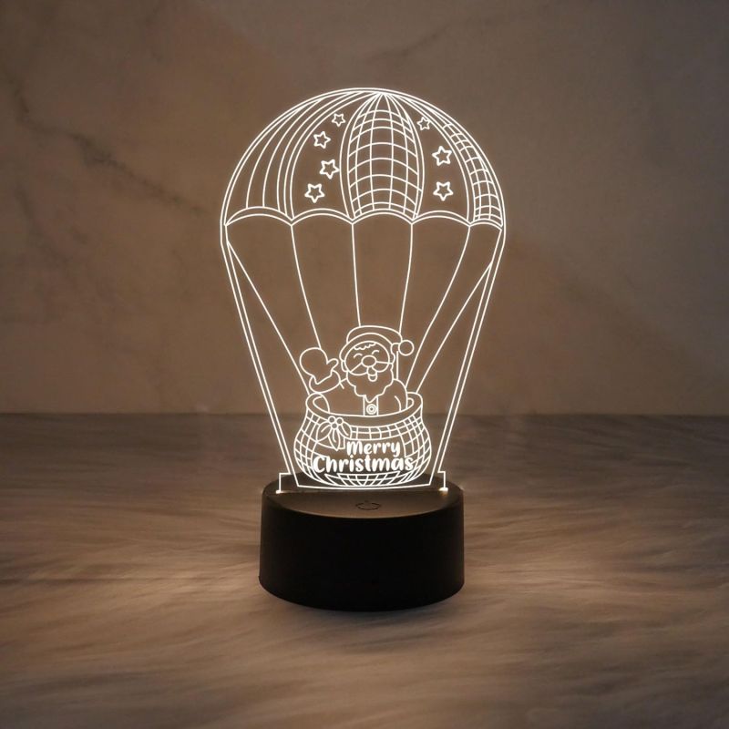 Santa Claus 3D Illusion Lamp for Kids Boys Girls Gift | Bedside Desk Table Lamp | Gift for Christmas