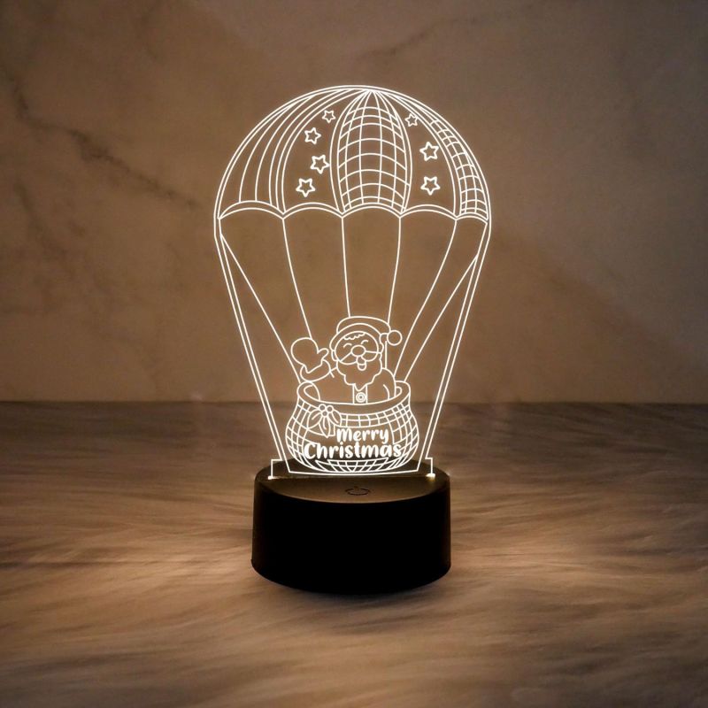 Santa Claus 3D Illusion Lamp for Kids Boys Girls Gift | Bedside Desk Table Lamp | Gift for Christmas