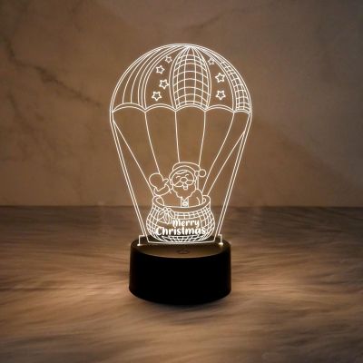 Santa Claus 3D Illusion Lamp for Kids Boys Girls Gift | Bedside Desk Table Lamp | Gift for Christmas