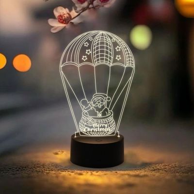 Santa Claus 3D Illusion Lamp for Kids Boys Girls Gift | Bedside Desk Table Lamp | Gift for Christmas