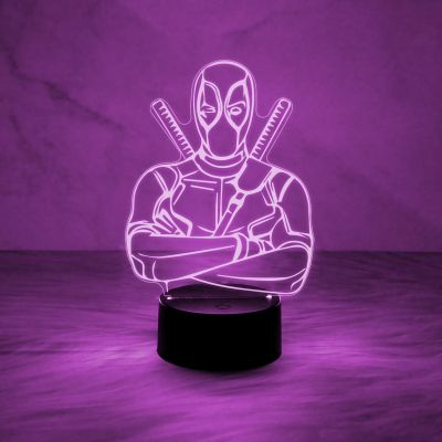 3D Illusion Marvel Hero Deadpool852 Acrylic Desk Table Night Lamp |Multicolored Light)