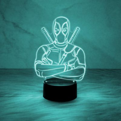 3D Illusion Marvel Hero Deadpool852 Acrylic Desk Table Night Lamp |Multicolored Light)