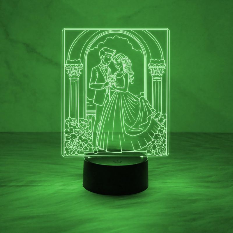 3D Illusion Couple Night Lamp Gift for Wife 7 Color Changing Light