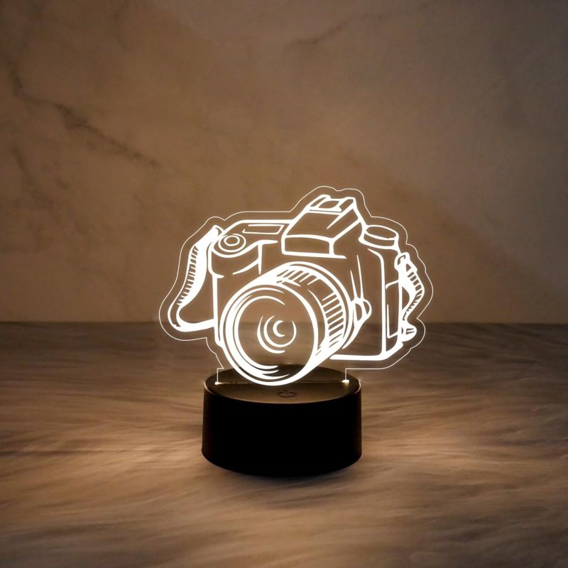 3D Illusion Camera Nightlight for Home & Office Desk Table Decoration