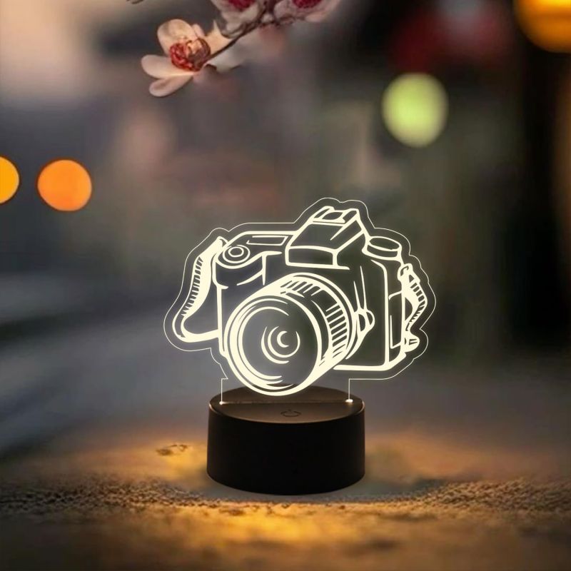 3D Illusion Camera Nightlight for Home & Office Desk Table Decoration