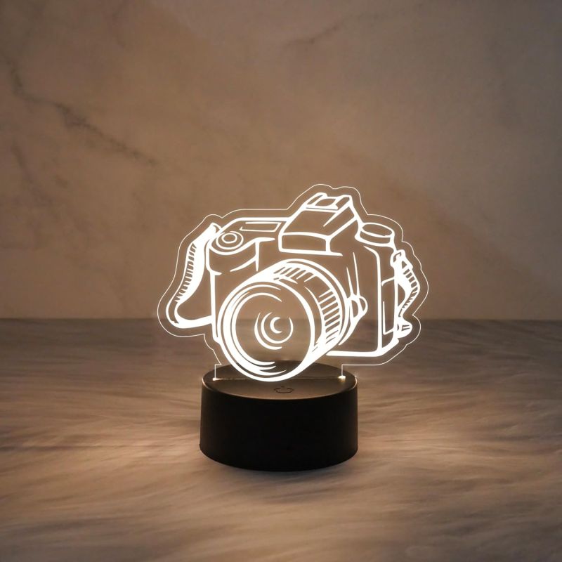 3D Illusion Camera Nightlight for Home & Office Desk Table Decoration