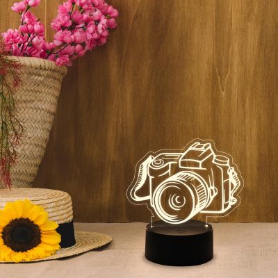 3D Illusion Camera Nightlight for Home & Office Desk Table Decoration