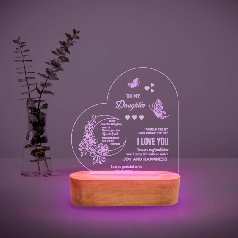 Gift for Daughter Personalized 3D LED Lamp with Multicolored Light