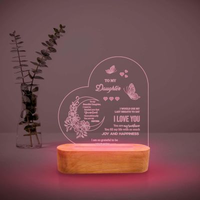 Gift for Daughter Personalized 3D LED Lamp with Multicolored Light