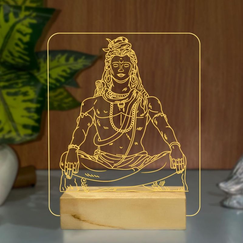 3D Illusion Lord Shiva Led lamp with Warm White Color Meditation Lamp