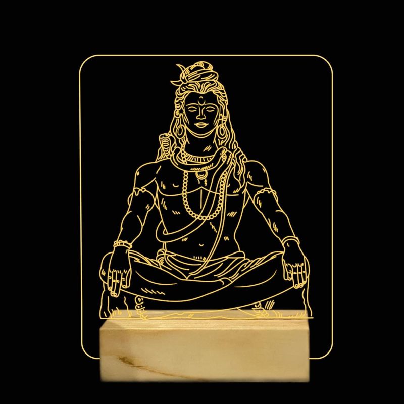 3D Illusion Lord Shiva Led lamp with Warm White Color Meditation Lamp