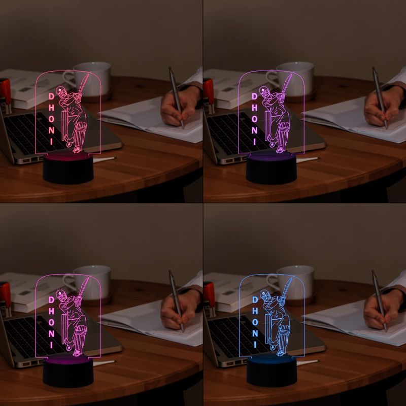 Cricketer 3D Illusion Night Light with 7 Color Changing Light and Remote Control Desk Table lamp