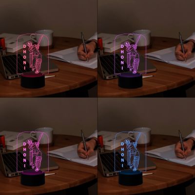 Cricketer 3D Illusion Night Light with 7 Color Changing Light and Remote Control Desk Table lamp