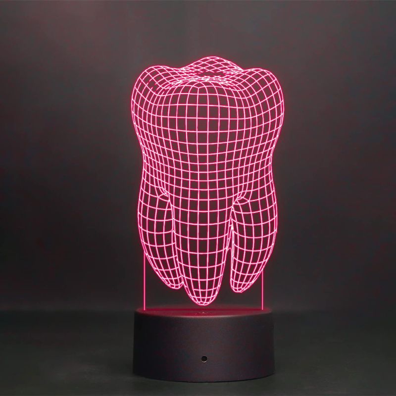 Teeth 3D Illusion LED Night lamp with 7 Color Changing Light & Remote Control