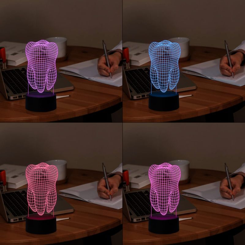 Teeth 3D Illusion LED Night lamp with 7 Color Changing Light & Remote Control