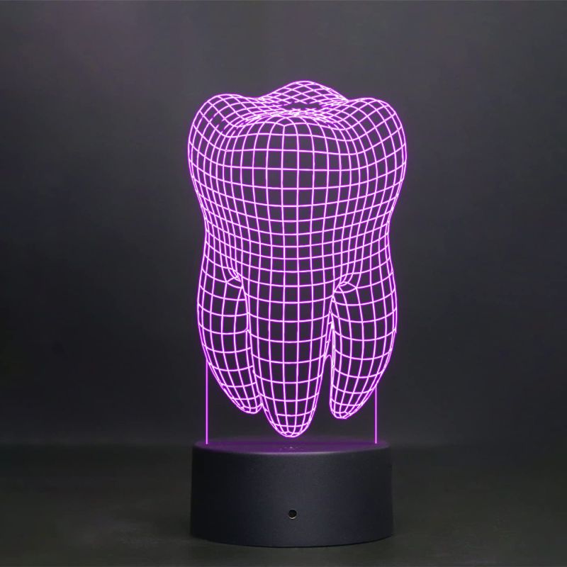 Teeth 3D Illusion LED Night lamp with 7 Color Changing Light & Remote Control