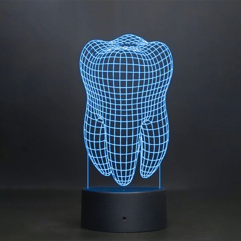 Teeth 3D Illusion LED Night lamp with 7 Color Changing Light & Remote Control