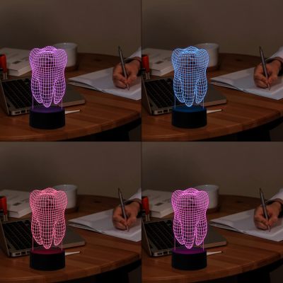 Teeth 3D Illusion LED Night lamp with 7 Color Changing Light & Remote Control