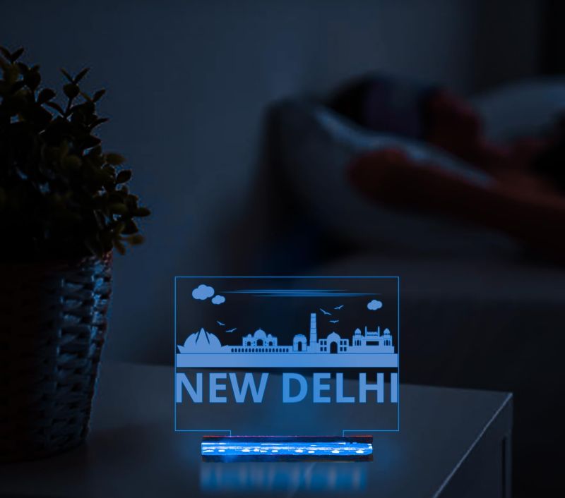 3D Illusion New Delhi Famous Place in One Frame Night Lamp 16 Color Changing Light with Remote