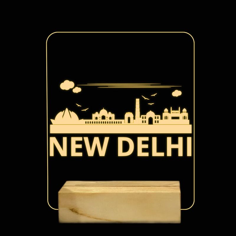 3D Illusion New Delhi Famous Place in One Frame Night Lamp