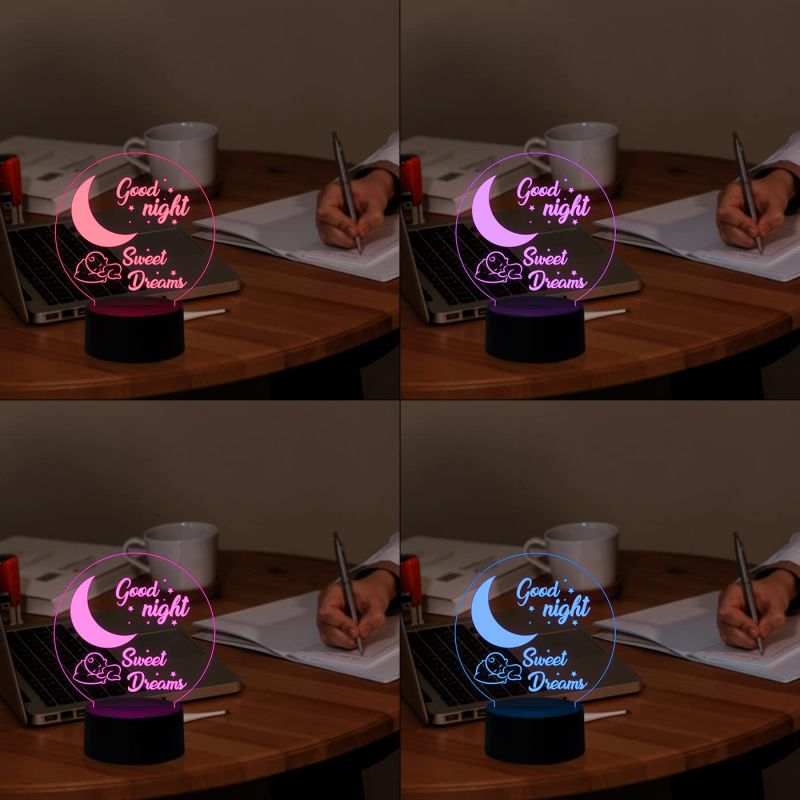 Good Night 3D Acrylic lamp for Home Decoration 7 Color Changing Light with Remote Control