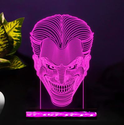 3D Illusion Joker Night lamp for Home Decor Light 16 Color Changing Light with Remote Control