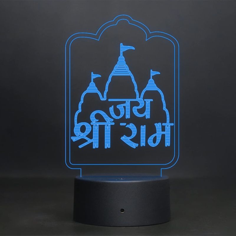 Jay Sri Ram 3D Illusion Led Night Light for Home Decoration Light 7 Color Changing Light with Remote Control