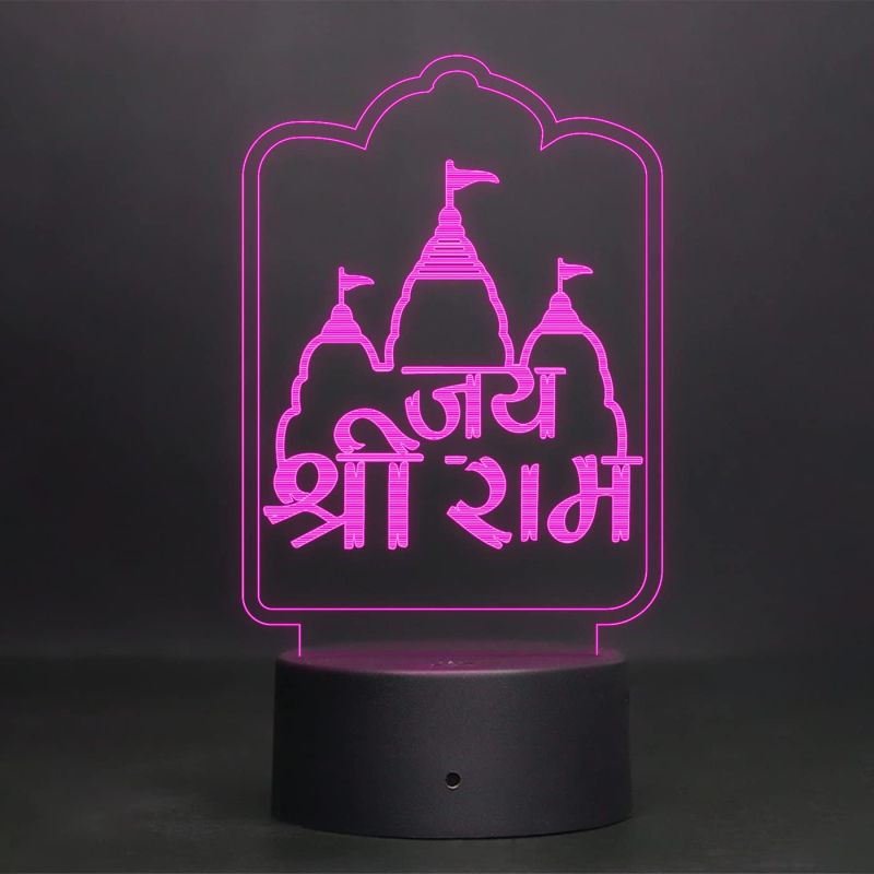 Jay Sri Ram 3D Illusion Led Night Light for Home Decoration Light 7 Color Changing Light with Remote Control