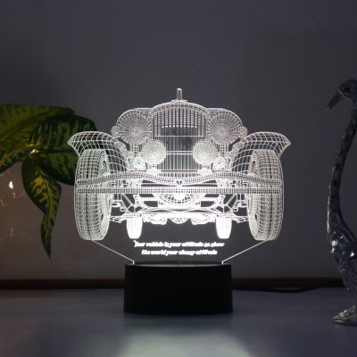 3D Optical Illusion Royal Classic car Night lamp with 7 Color Changing and 3 Lighting Modes with Remote Control