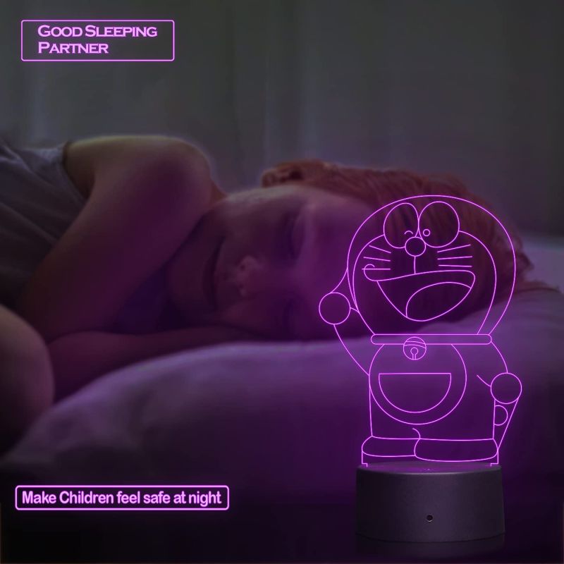doraemon652 Night lamp for Kids Bedroom 7 Color Changing Light with Remote Control