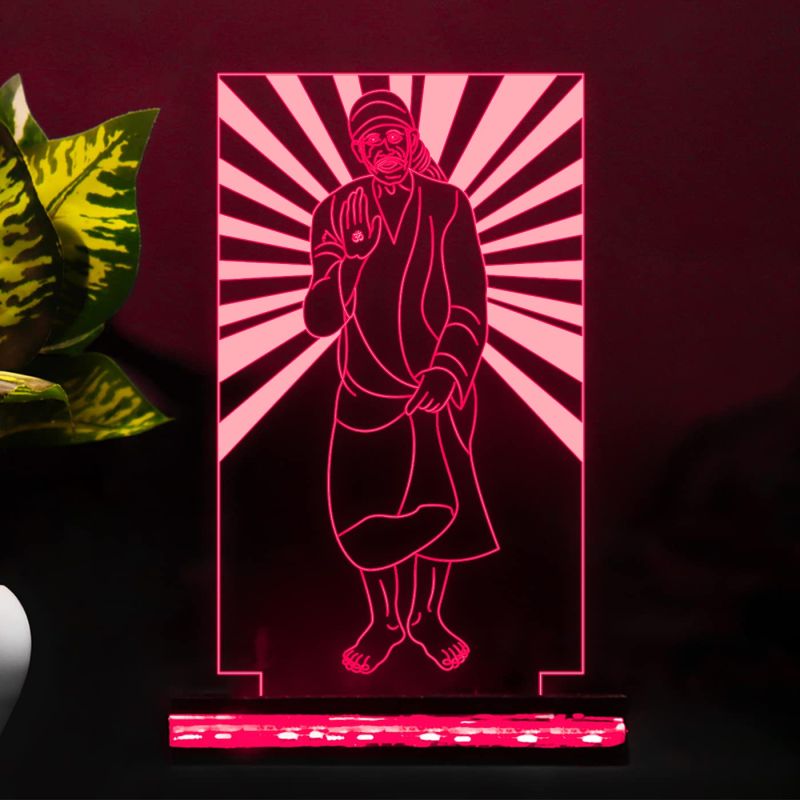 3D Illusion Sai Baba Night lamp 16 Color Changing Light with Remote Control