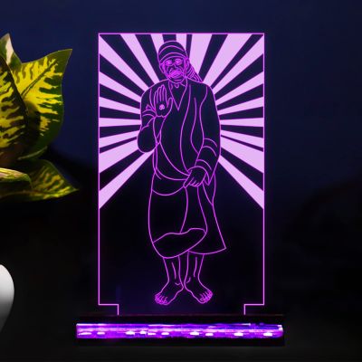 3D Illusion Sai Baba Night lamp 16 Color Changing Light with Remote Control