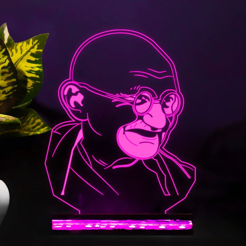 Color Changing Night lamp 3D Illusion Mahatma Gandhi Led Decor lamp