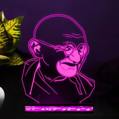 Color Changing Night lamp 3D Illusion Mahatma Gandhi Led Decor lamp