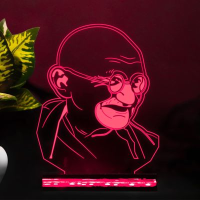 Color Changing Night lamp 3D Illusion Mahatma Gandhi Led Decor lamp