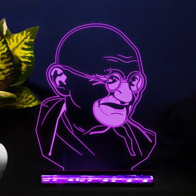 Color Changing Night lamp 3D Illusion Mahatma Gandhi Led Decor lamp