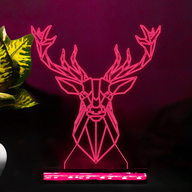 3D Illusion Dear Acrylic led lamp with 16 Color Changing Light & Remote Control