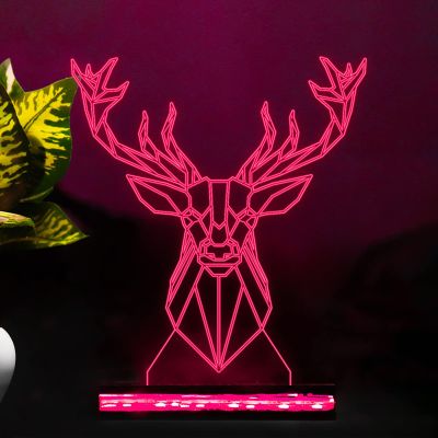 3D Illusion Dear Acrylic led lamp with 16 Color Changing Light & Remote Control