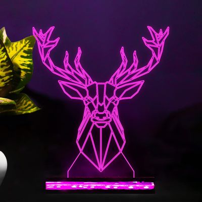 3D Illusion Dear Acrylic led lamp with 16 Color Changing Light & Remote Control