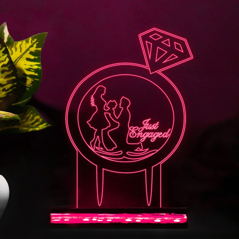 Personalized just Engaged Night lamp 16 Color Changing Light with Remote Control