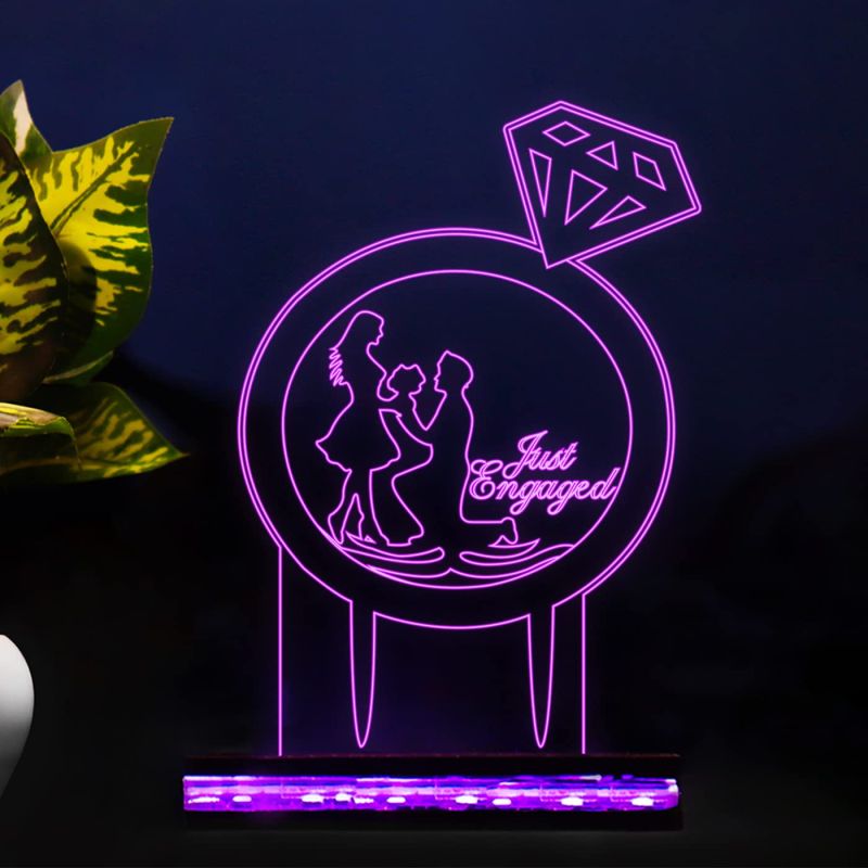 Personalized just Engaged Night lamp 16 Color Changing Light with Remote Control