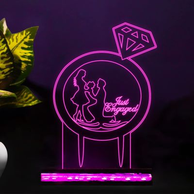 Personalized just Engaged Night lamp 16 Color Changing Light with Remote Control