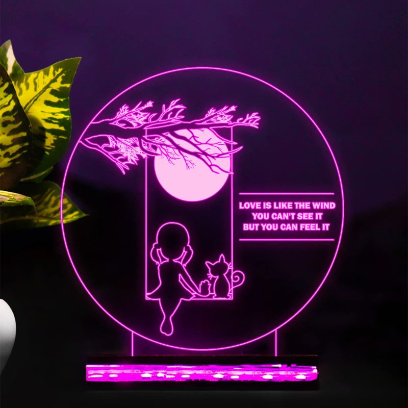 Acrylic Led Night lamp for Home Decor Light 16 Color Changing Light with Remote Control